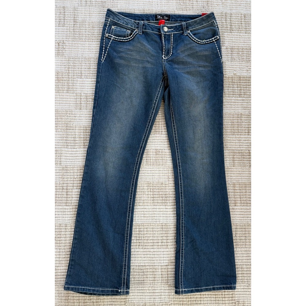 Y2k Eighty Eight Perfect Jeans Womens 13 Medium Wash Bootcut Thick Stitch Y2K